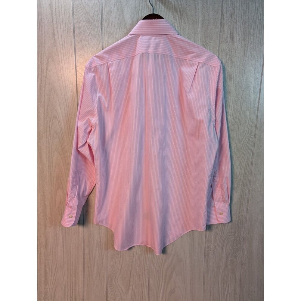 Ralph Lauren Mens Dress Shirt Pink White Striped Classic Fit Non-Iron 16.5 32/33 - Picture 2 of 9